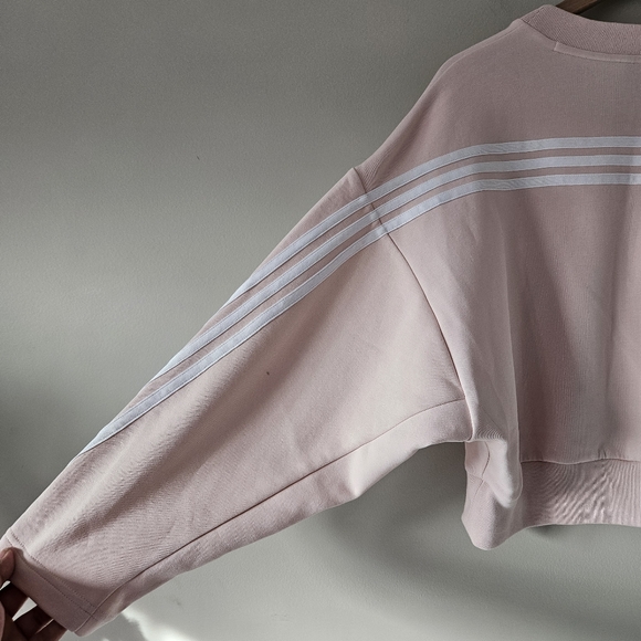 Adidas x Manchester United Baby Pink Future Icon Three Stripes Sweatshirt - Picture 9 of 13